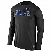 Duke Blue Devils Nike 2016 Elite Basketball Shooter Long Sleeve Dri-FIT WEM Top - Black